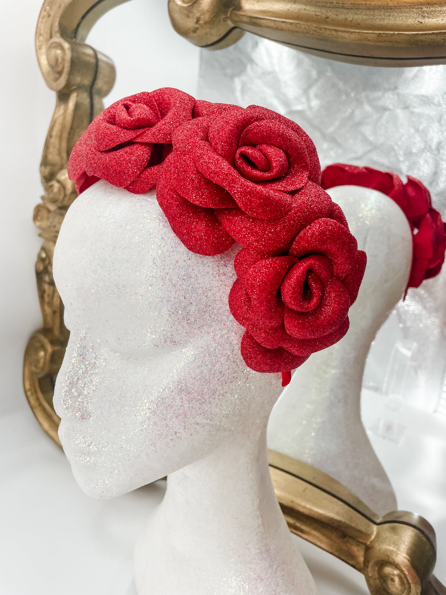 Red rose fascinator