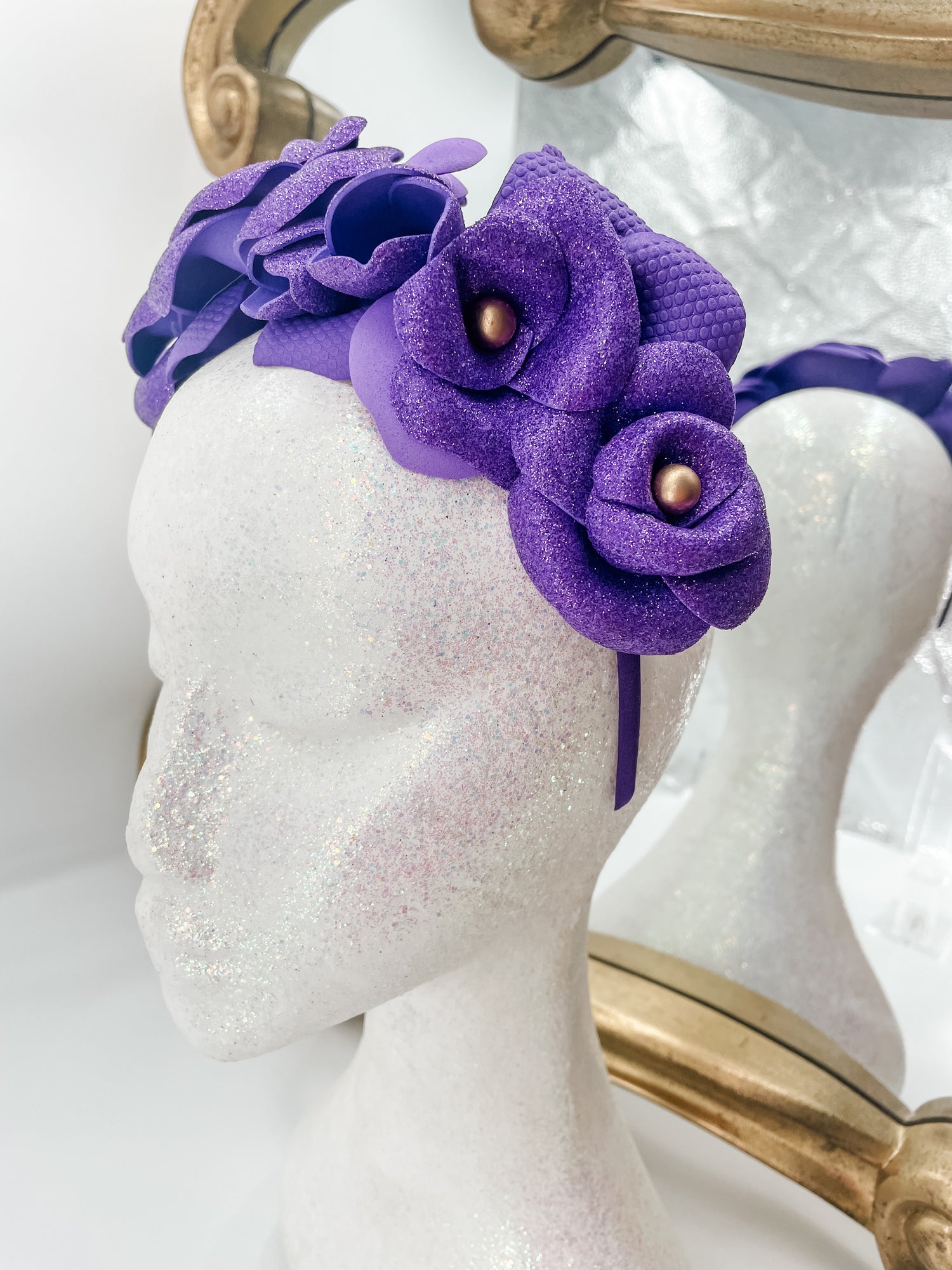 Purple floral fascinator