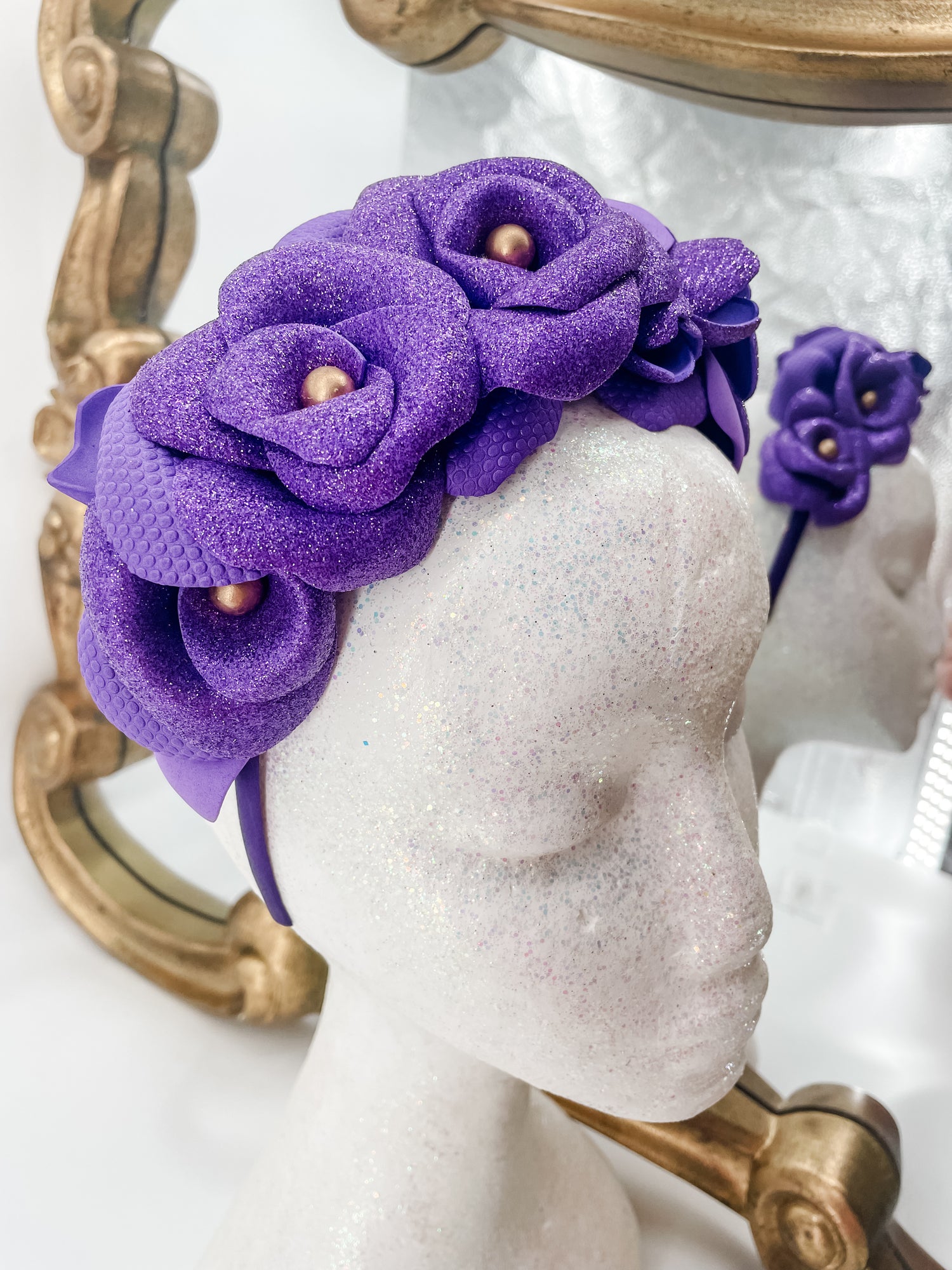 Purple floral fascinator